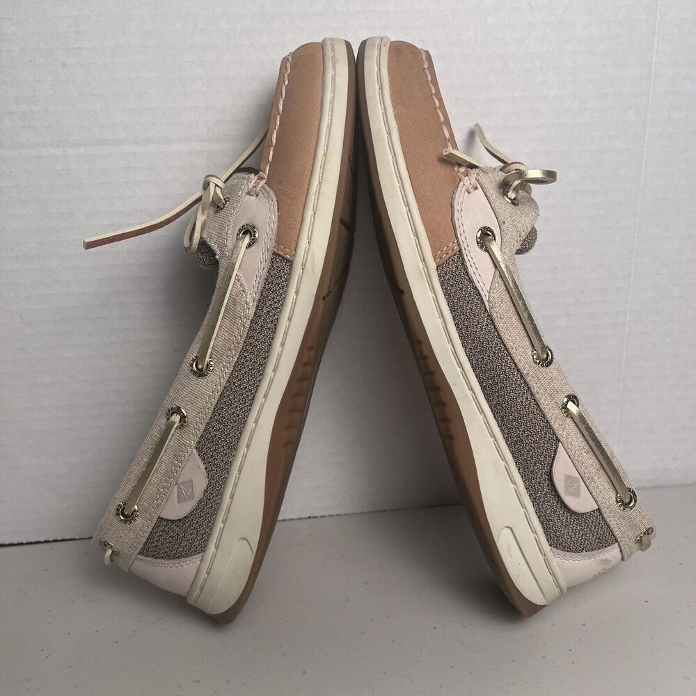 Sperry Womens Slip On Loafers Boat Shoes Top Sider Angelfish Linen Gold 7.5 - Picture 11 of 15